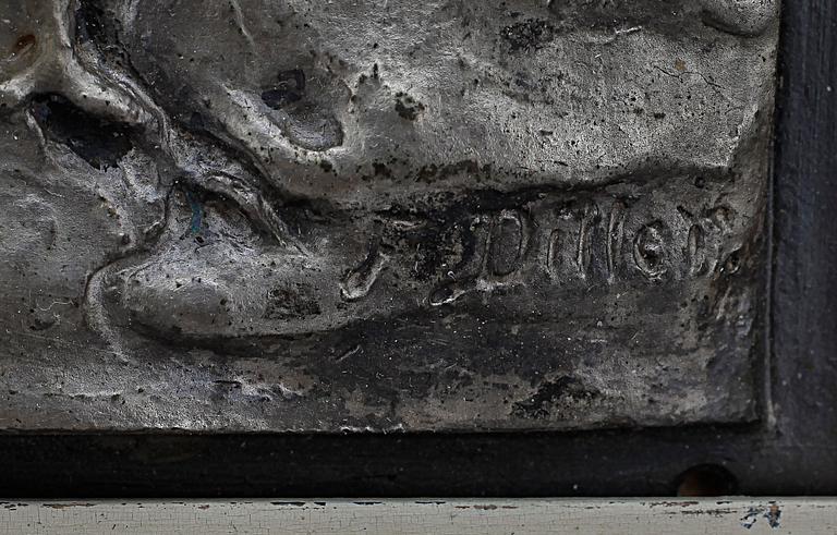 FRITZ DILLER, ett par, väggreliefer, nysilver, sign i gjutningen.