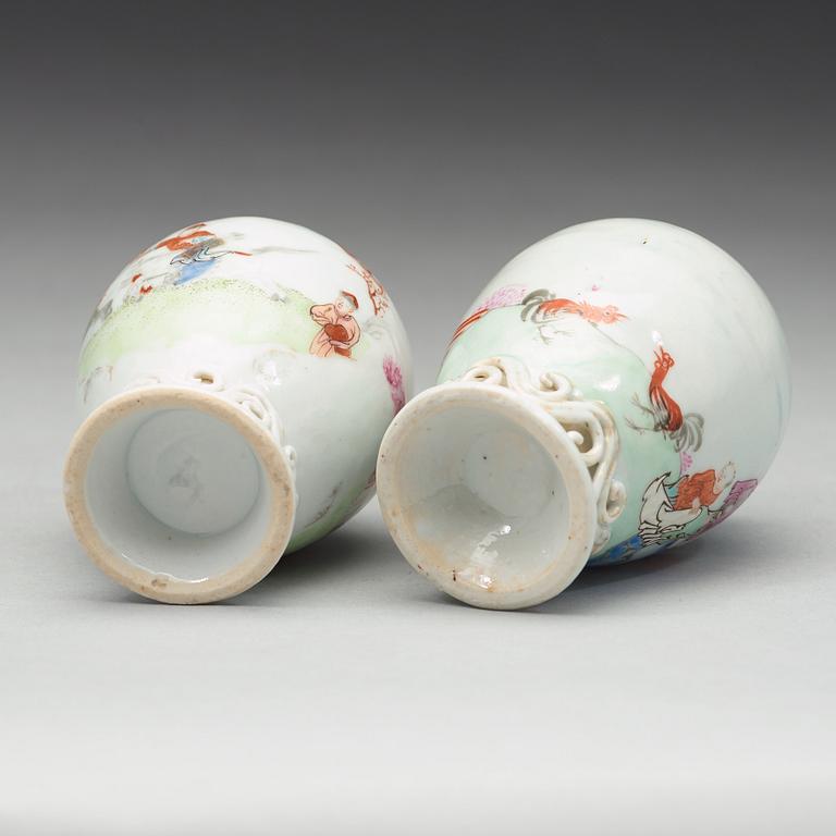 Two famille rose tea caddys, Qing dynasty, Qianlong (1736-95).