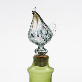 Kaj Franck, decanter, model 1502, "Rooster bottle', signed K. Franck Nuutajärvi Notsjö -59.