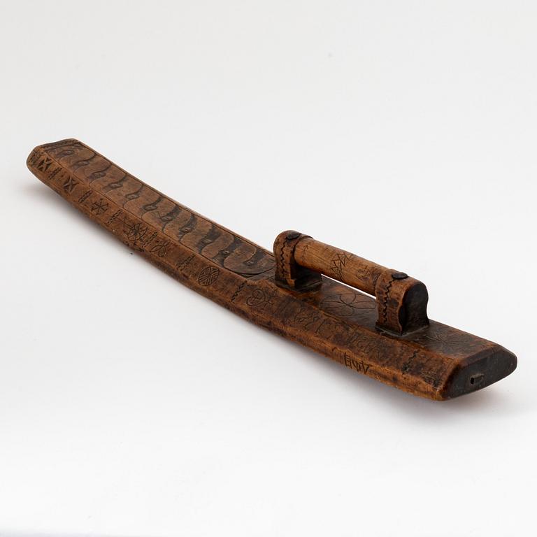 A Swedish mangling board, 18th Century.
