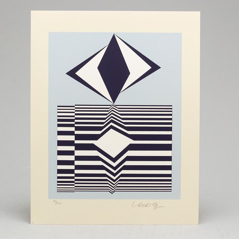 VICTOR VASARELY, seven lithographs, 1989, signed and numbered 92/200.