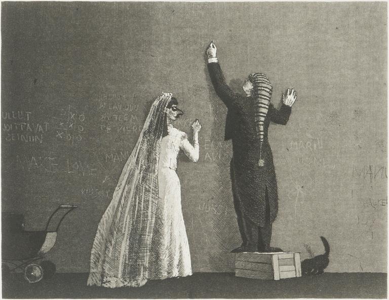 Esa Riippa, etsning och akvatint, signerad och daterad -92, numrerad 18/100 Tpl'a.