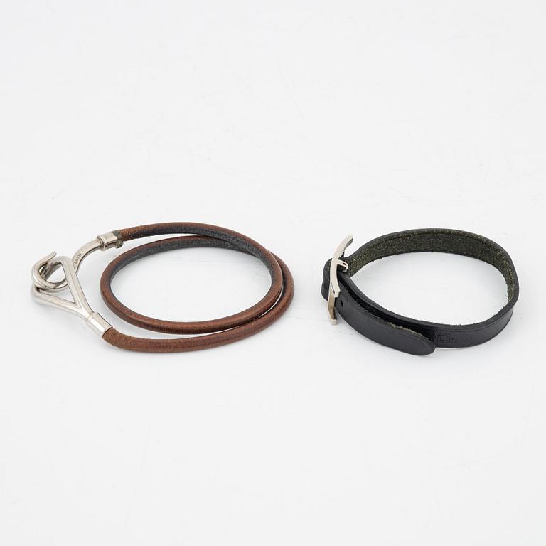 Hermès, armband, 2 st, bl a "Jumbo".