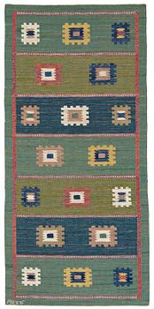 196. Märta Måås-Fjetterström, A CARPET, "Grön äng", flat weave, ca 219 x 104 cm, signed AB MMF.