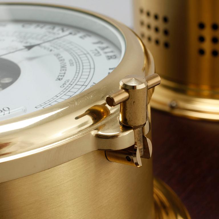 A barometer and clock by Schatz, Germany, second half of the 20th century.