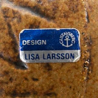 LISA LARSON, 3 pcs, 2 lions and 1 wall relief, Gustavsberg, second half of the 20th century.