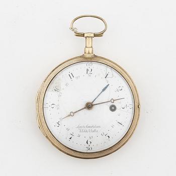 HERRFICKUR, förgyllt silver, Lars Sandblom, Uddevalla sannolikt 1790. Vikt ca 134 gram.