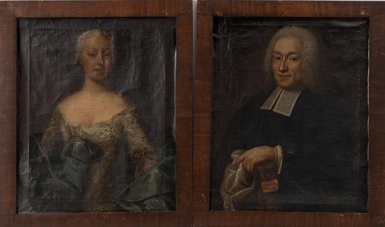 Johan Henrik Scheffel, Priest Couple, possibly Johan (Johannes) Ålander (1708-1788) & Hedvig Charlotta Arell (1715-1788).