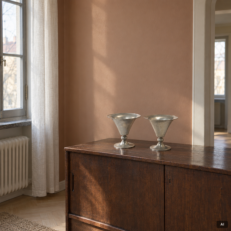 Edvin Ollers, A pair of similar pewter vases, Schreuder and Olsson, Stockholm, 1925.