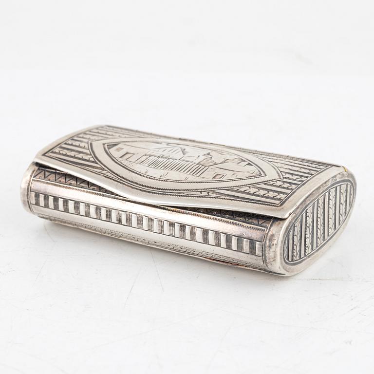Dosa, silver, otydliga stämplar, 1800-tal.