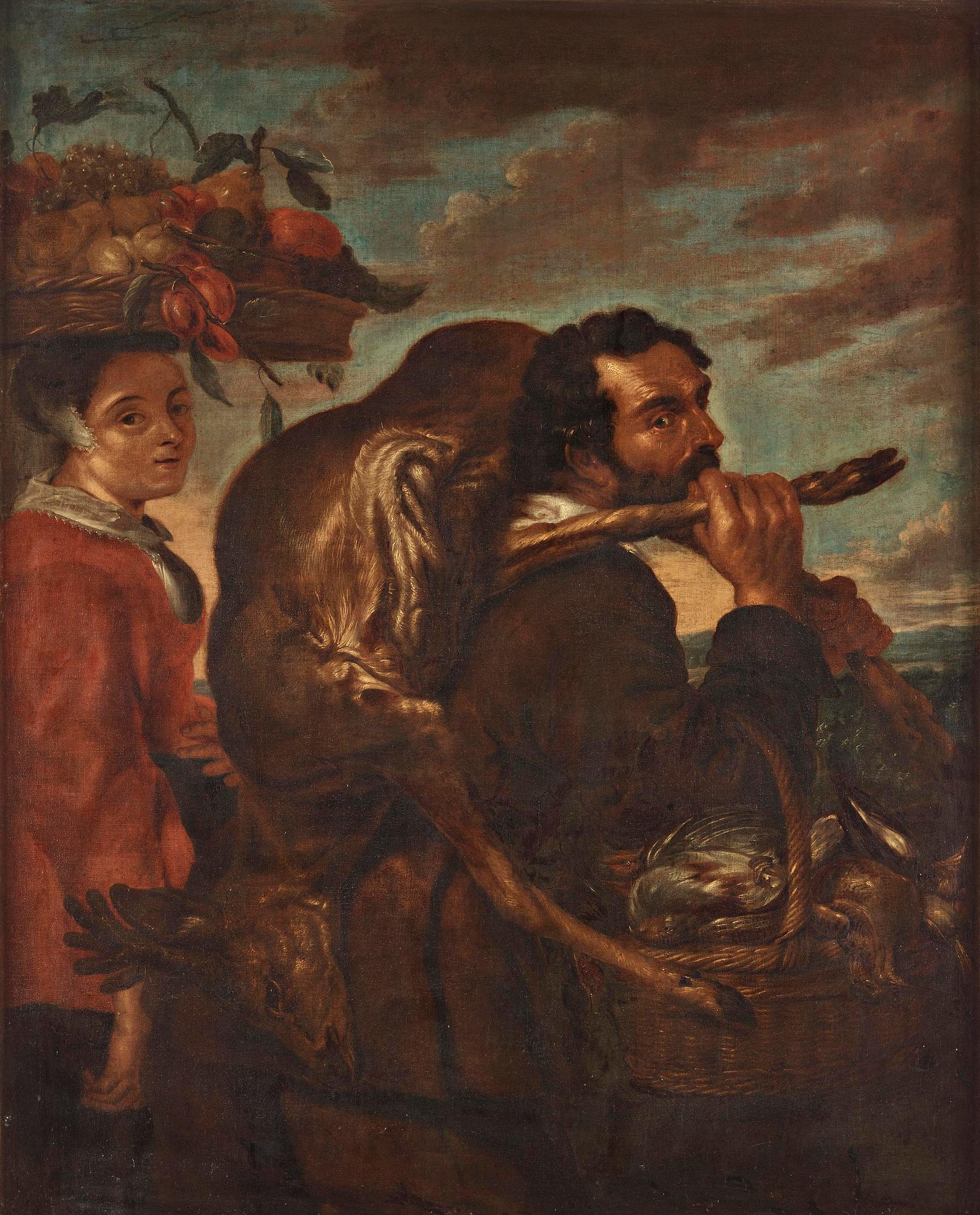 Frans Snyders, efter, ”Bauernpaar auf dem Wege zum Markt”, 1700-tal.