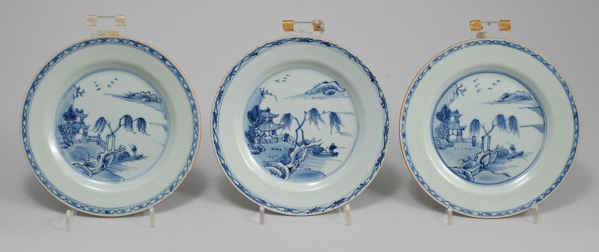 ASSIETTER, 6 st, porslin, Kina, 1800-tal.