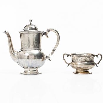David Andersen, a silver coffee por and sugar bowl, Oslo, Norway, around 1900.