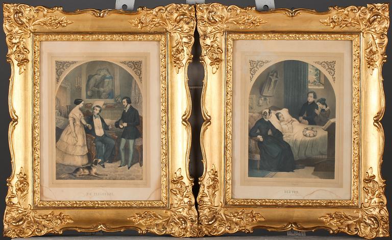 GRAFISKA BLAD, 4 st,Tyskland, 1800-tal.