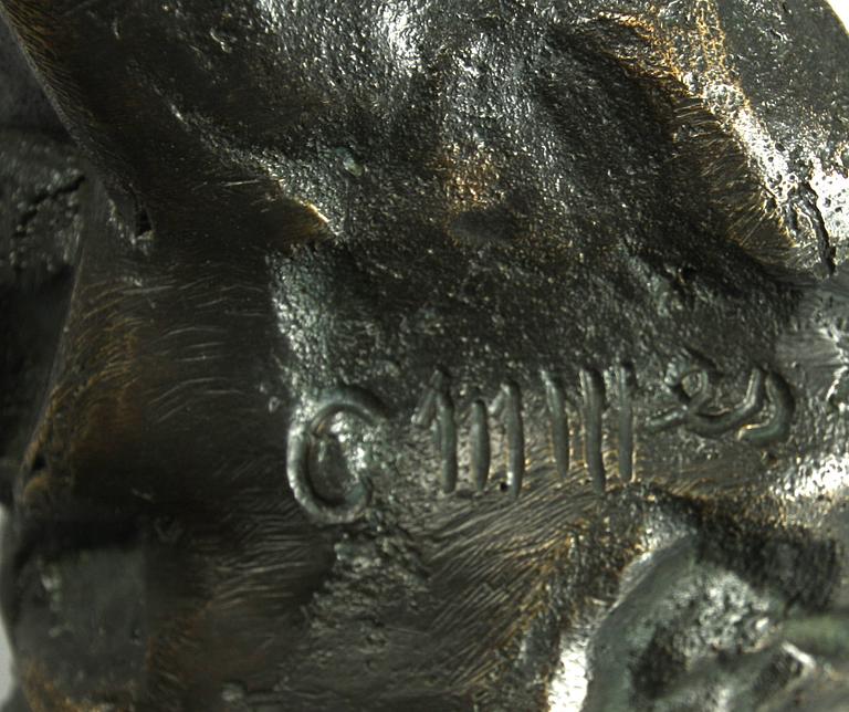 SKULPTUR, brons, efter Carl Milles, sign.