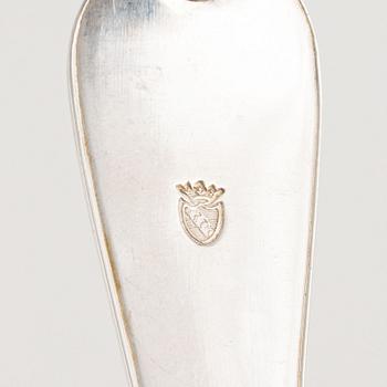 A set of six Swedish silver spoons, including Niklas Andersson, Kristianstad 1813.