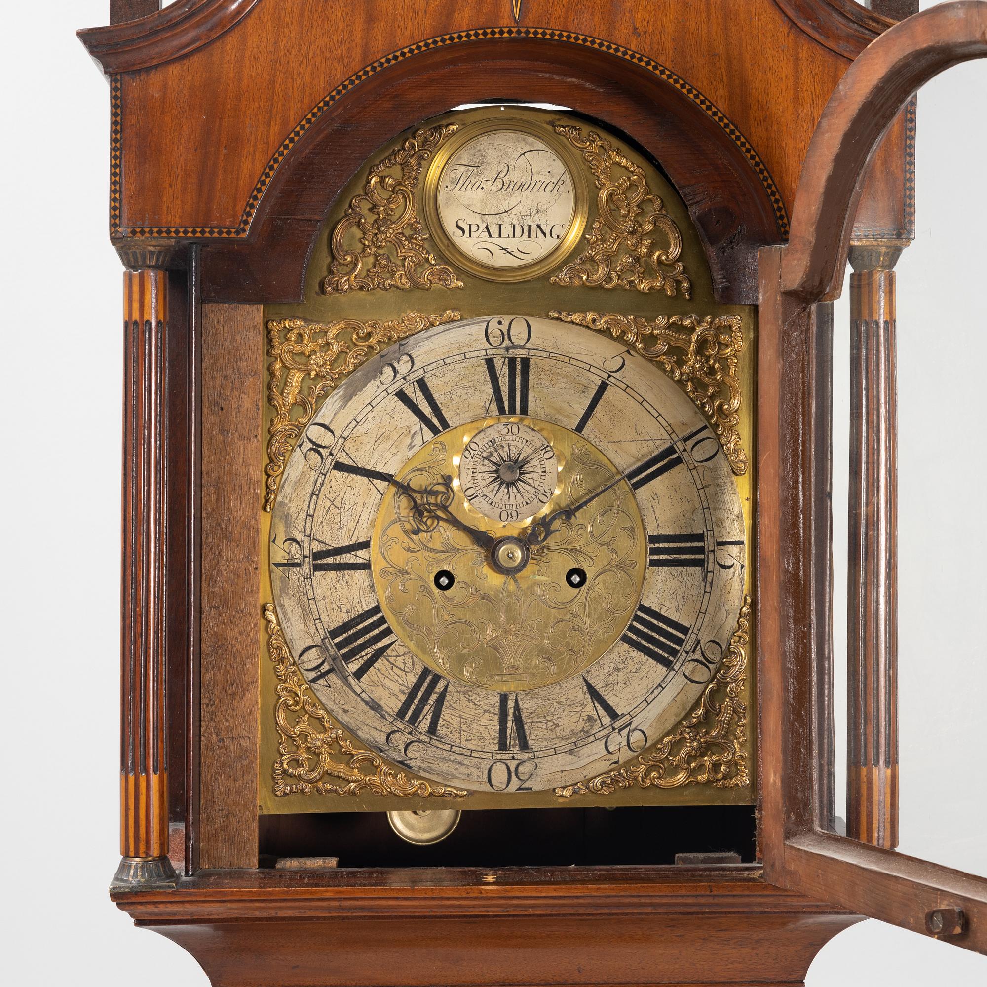 An English Longcase Clock, marked Thomas Brodrick Spalding, late 18th Century.