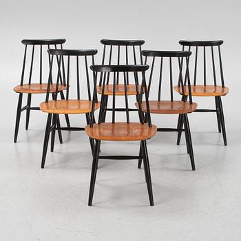 Ilmari Tapiovaara, a set of six 'Fanett' chairs from Edsbyverken, 1960's.