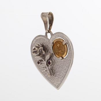 Pendant, 18K gold and white gold, Uno A Erre, Italy.