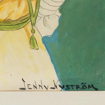 JENNY NYSTRÖM, watercolour and gouache, signed.