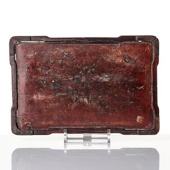 A well scultured huali tray, presumably late Ming/early Qing dynasty.