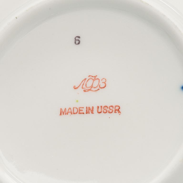 Teservis, 9 delar, "Cobalt Net", Lomonosov, Sovjetunionen.