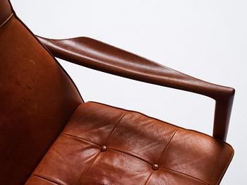 Ib Kofod Larsen, a "Örenäs" easy chair with ottoman, Olof Perssons Fåtöljindustri (OPE), Sweden, 1960's.