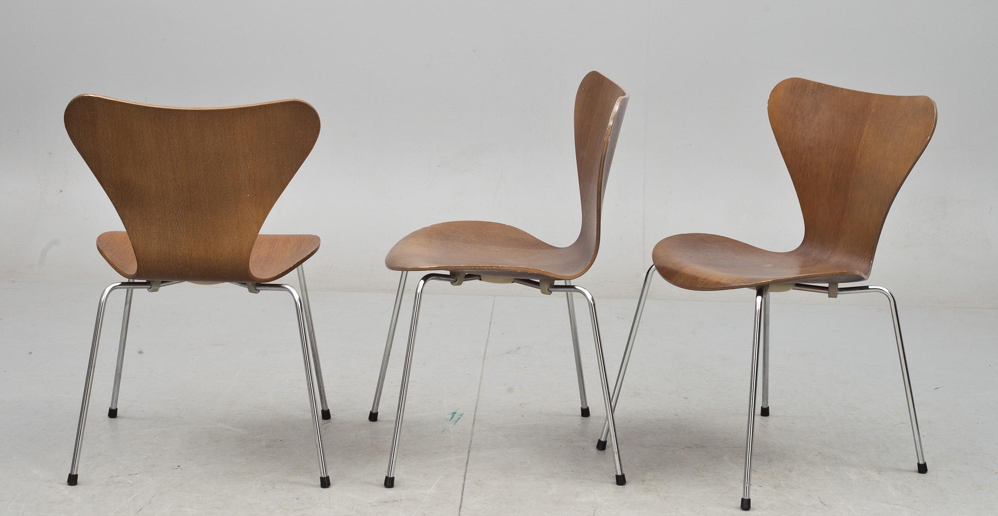 STOLAR, 6 st, "Sjuan", Arne Jacobsen, Fritz Hansen.