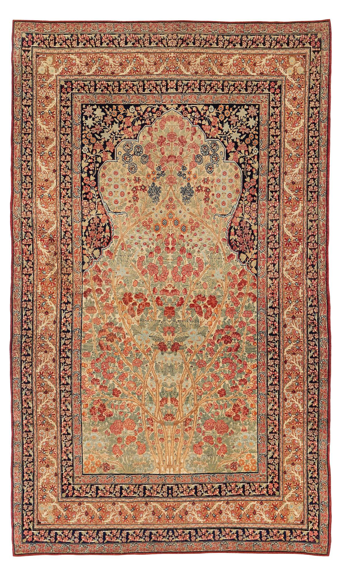 Rug, antique Kirman Laver, southern Iran, c. 206 x 125 cm.