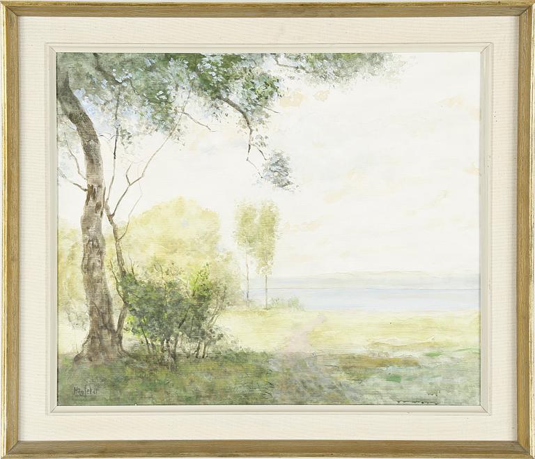 ROBERT HÖGFELDT, blandteknik på pannå. Sign.