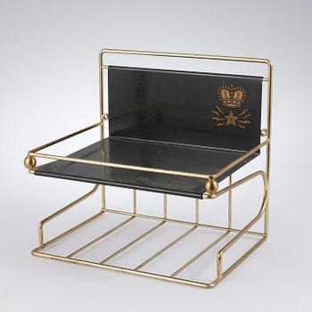 TELEFONHYLLA, plåt och mässing, 1900-tal.