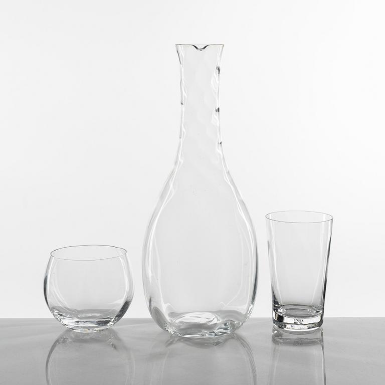 Bertil Vallien, glasservis, 51 delar, "Chateau", Kosta Boda.