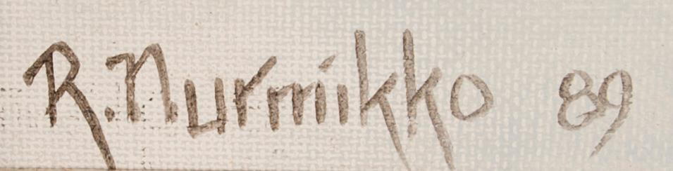 REIMA NURMIKKO, olja på duk, uppfodrad på kartong, signerad och daterad -89.