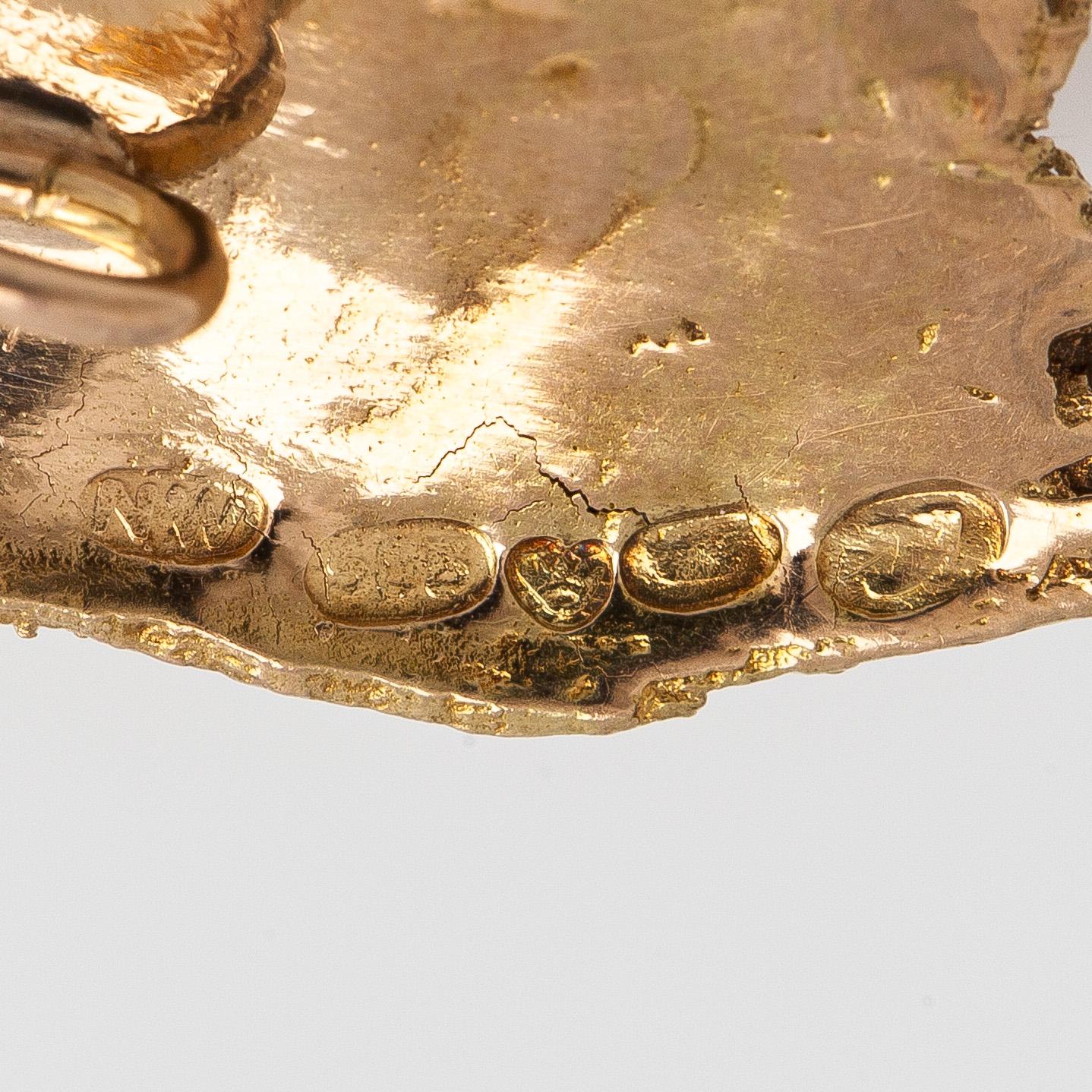 Helky Juvonen, brosch, 14K guld, Helsingfors.