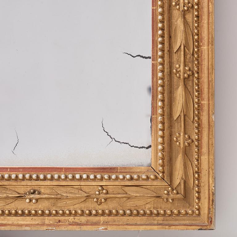 A large late Gustavian mirror, late 18th century attributed to P Ljung.