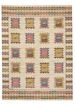 247. Märta Måås-Fjetterström, a carpet, "Ljusa plador", flat weave, ca 265,5-267 x 197,5-199 cm, signed AB MMF.