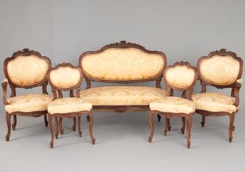 A SET OF FURNITURE, 5 PCS.