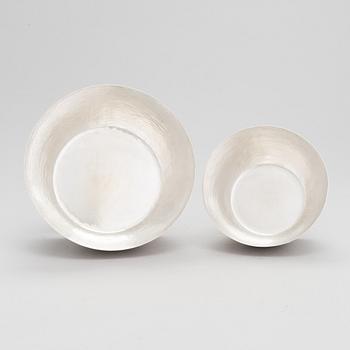 Tapio Wirkkala, two silver bowls, Kultakeskus, Hämeenlinna Finland 1975 and 1977.