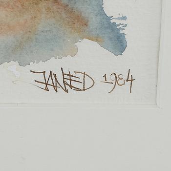 OKÄND KONSTNÄR, 2 st, akvarell, signerade Janed och daterade 1984.
