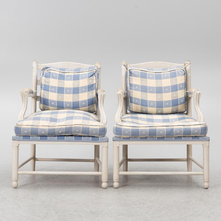 Fåtöljer ett par, gustaviansk stil, Gripsholmsmodell, Åmells möbler 1973.