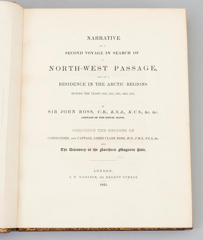 A BOOK, Arctica, 1835, John Ross.