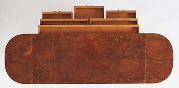 Josef Frank, a burled wood top sideboard, Svenskt Tenn Sweden, probably 1940s-1950s.