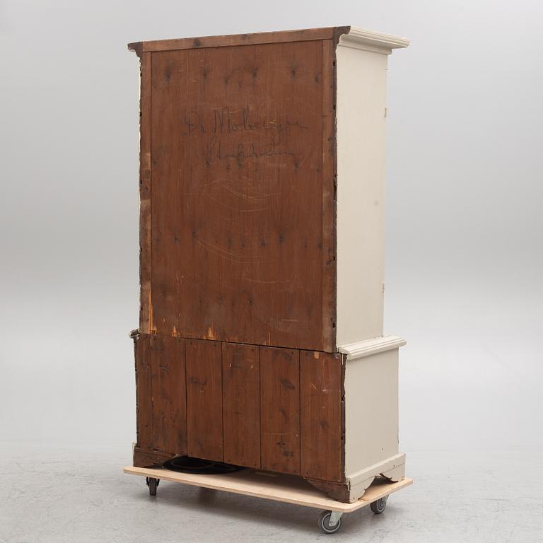 A grey painted Gustavian cabinet, circa 1800.