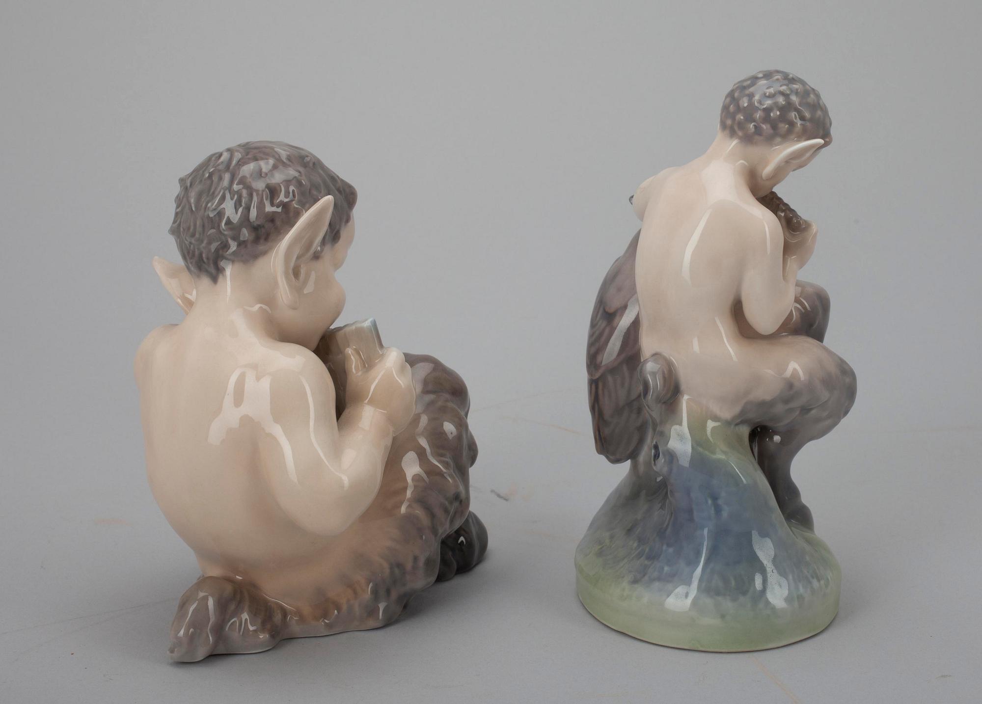 FIGURINER, 2 st, porslin, Royal Copenhagen, stämplade 1969-74 och 1968.