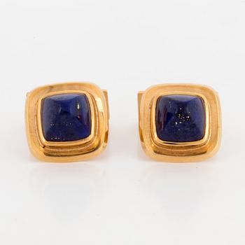 A pair of Birger Haglund lapis lazuli cuff-links.