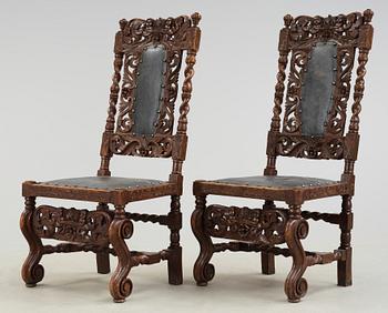 STOLAR, 2 st, barockstil, 1800/1900-tal.