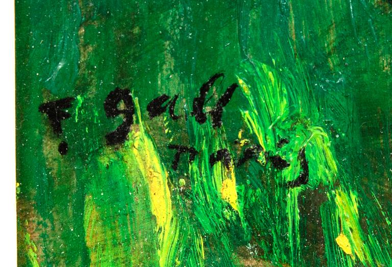 Francois Gall, "La jeune Eugénie au chapeau blanc et robe rouge, jardin du Luxembourg - Paris.".