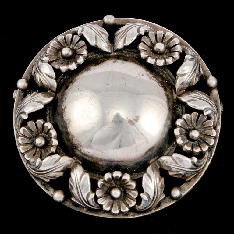 BROSCH, sterlingsilver, Hugo Grün, Köpenhamn, omkring 1900-talets mitt. Vikt 10 g.