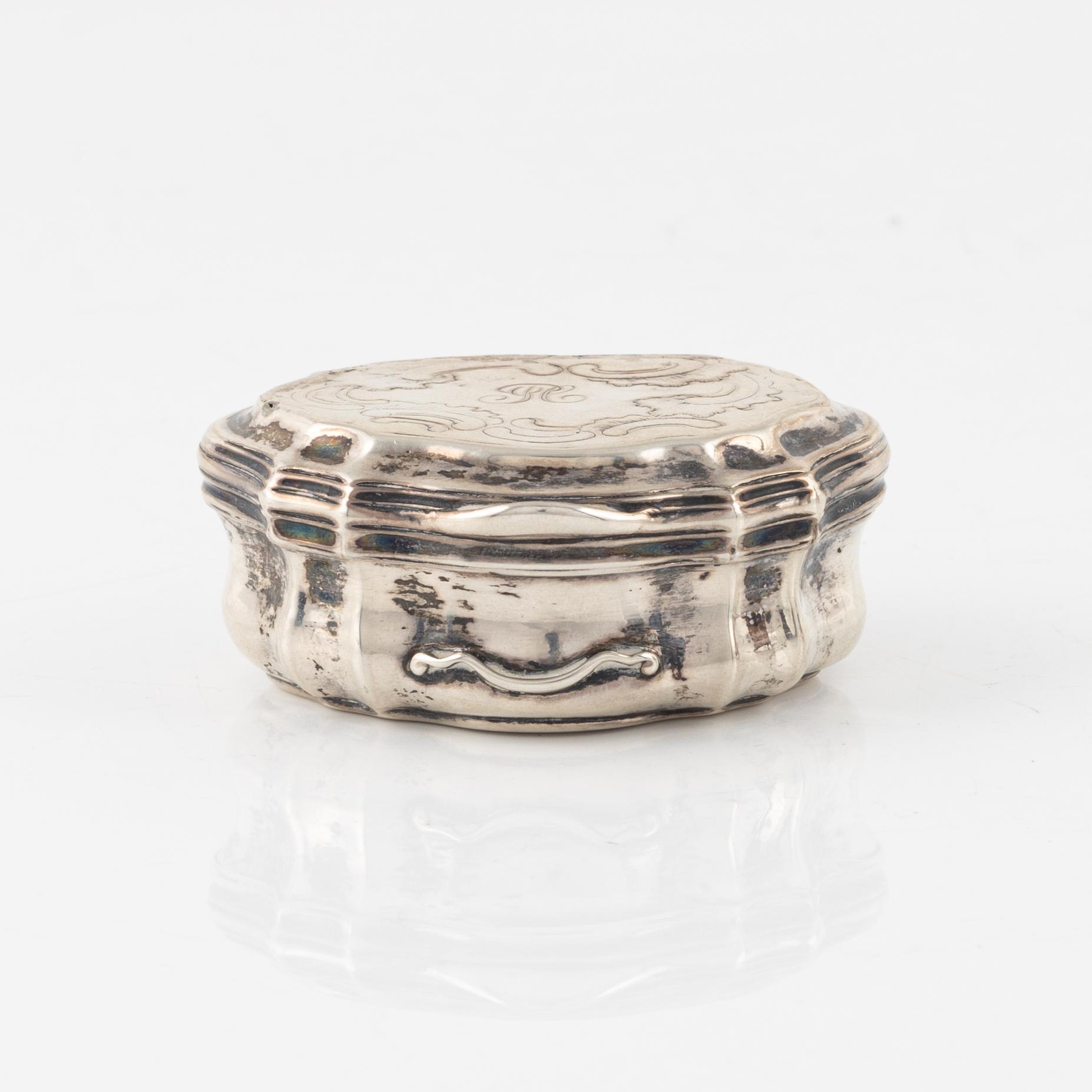 A Danish Rococo Silver Box, mark of Bendix Christensen, Copenhagen, second half of the 18th century.