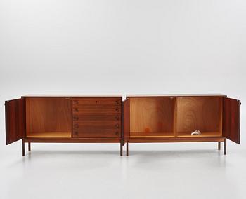 Yngvar Sandström, sideboards, ett par, Seffle Möbelfabrik, Säffle, 1950/60-tal.